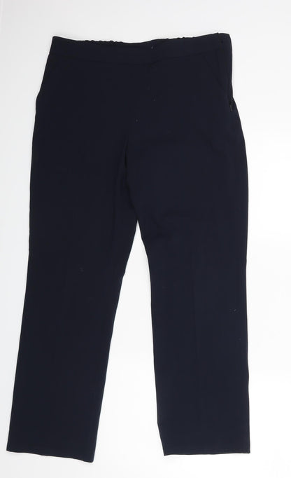 Womens UK Size 12 Preworn Regular Fit Dress Pants Blue Trousers