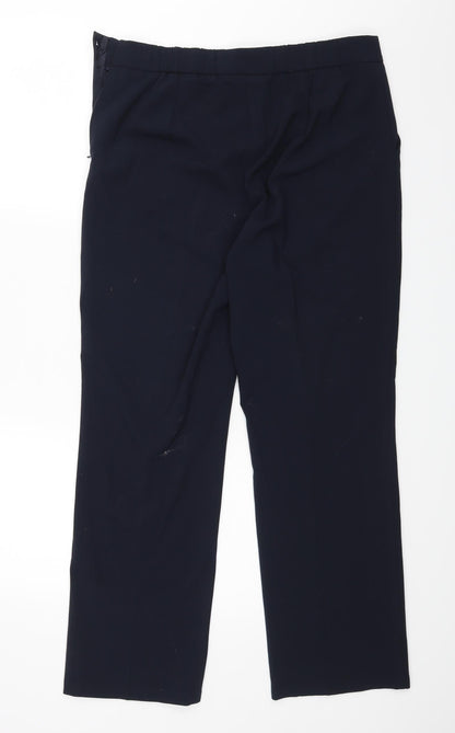 Womens UK Size 12 Preworn Regular Fit Dress Pants Blue Trousers