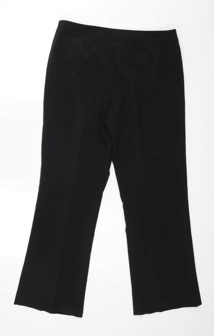 Womens UK Size 12 Mia Moda Regular Fit Dress Pants Black Trousers