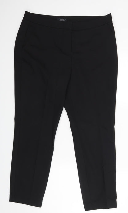 Womens UK Size 14 Papaya Regular Fit Dress Pants Black Trousers