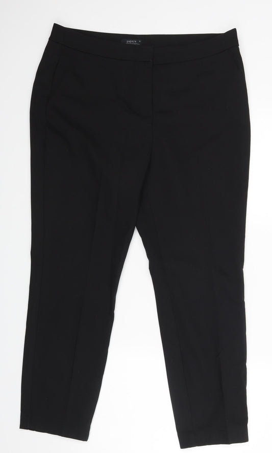 Womens UK Size 14 Papaya Regular Fit Dress Pants Black Trousers