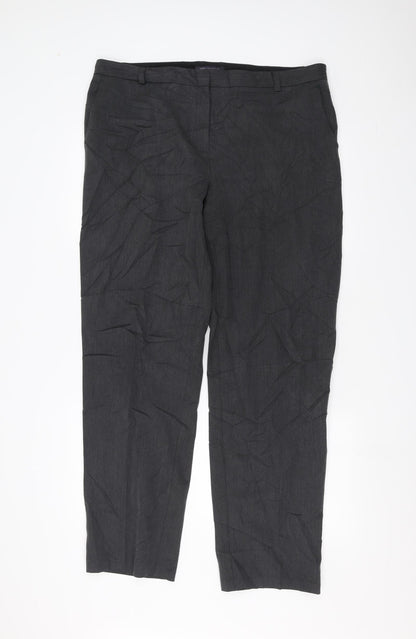 Womens UK Size 18 Marks and Spencer Regular Fit Dress Pants Grey Trousers