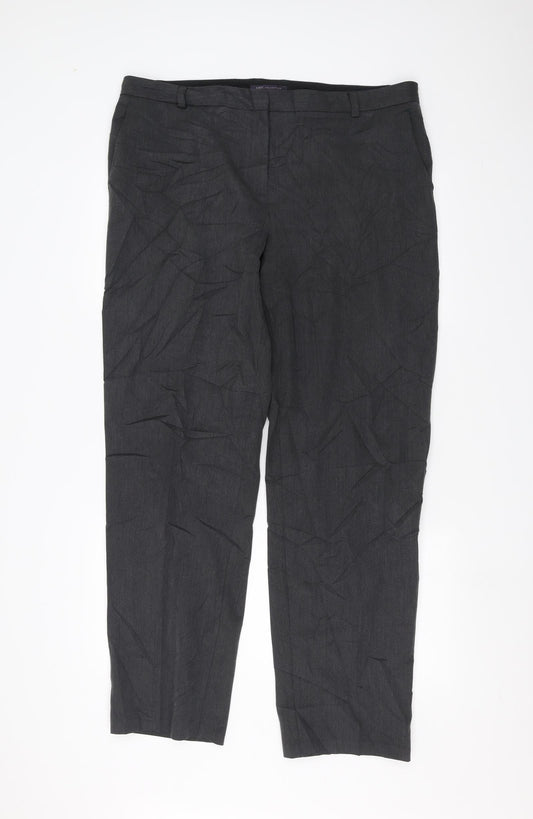 Womens UK Size 18 Marks and Spencer Regular Fit Dress Pants Grey Trousers