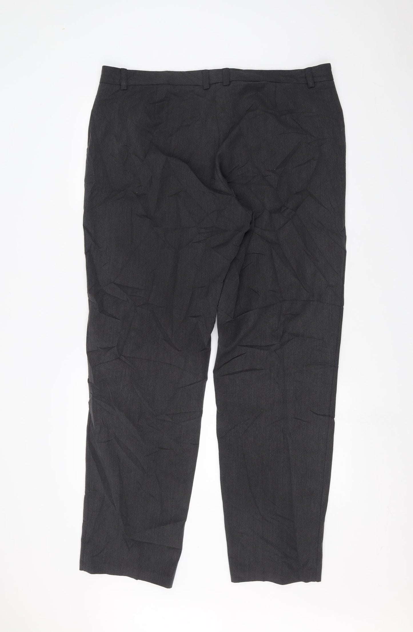 Womens UK Size 18 Marks and Spencer Regular Fit Dress Pants Grey Trousers