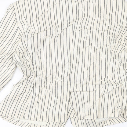 nice things Womens White Striped  Jacket  Size 12