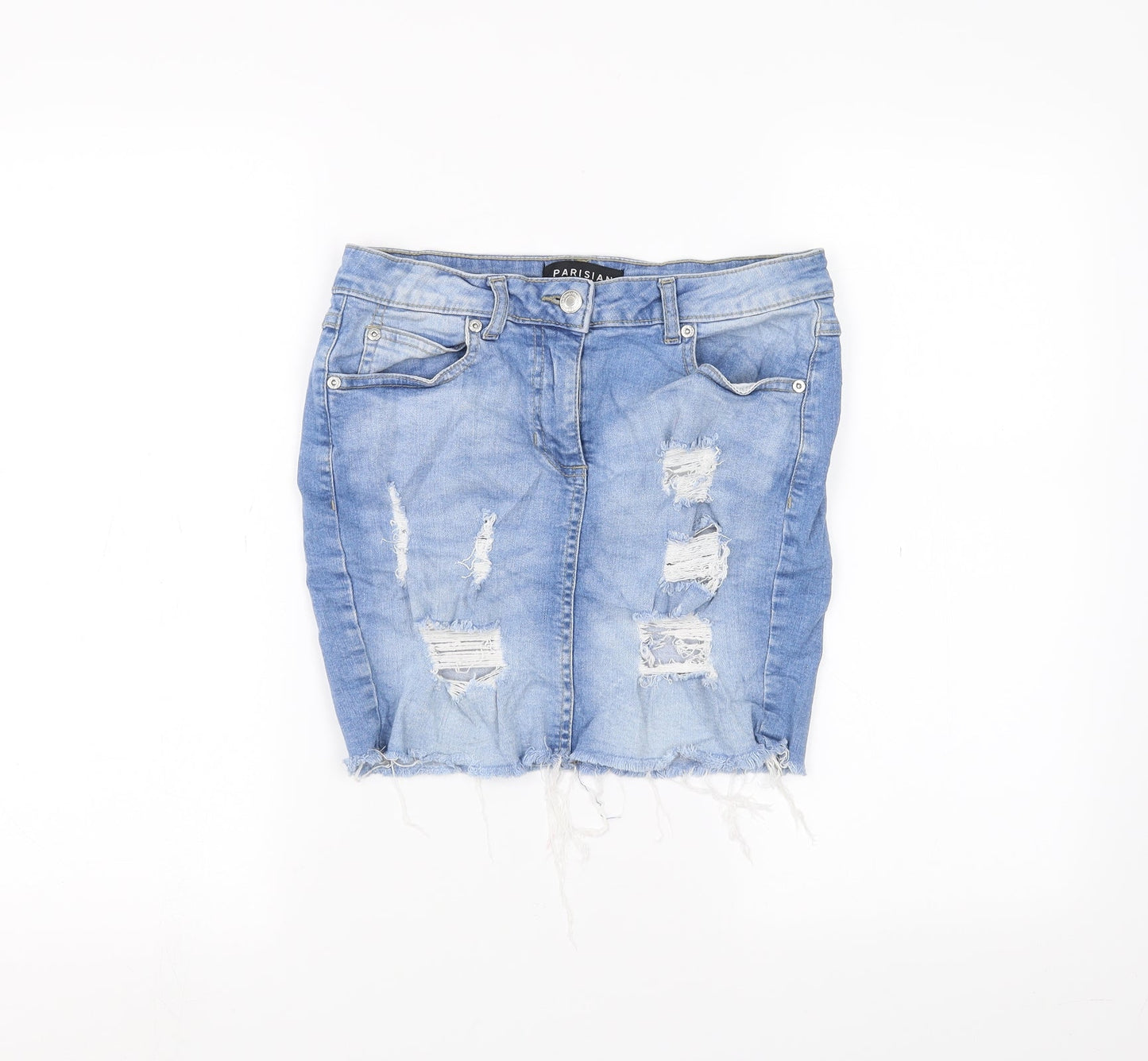 PARISIAN Womens Blue  Denim A-Line Skirt Size 10