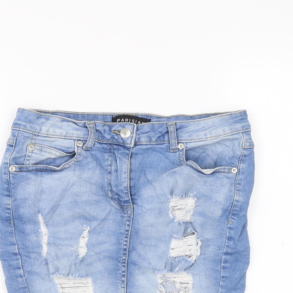 PARISIAN Womens Blue  Denim A-Line Skirt Size 10