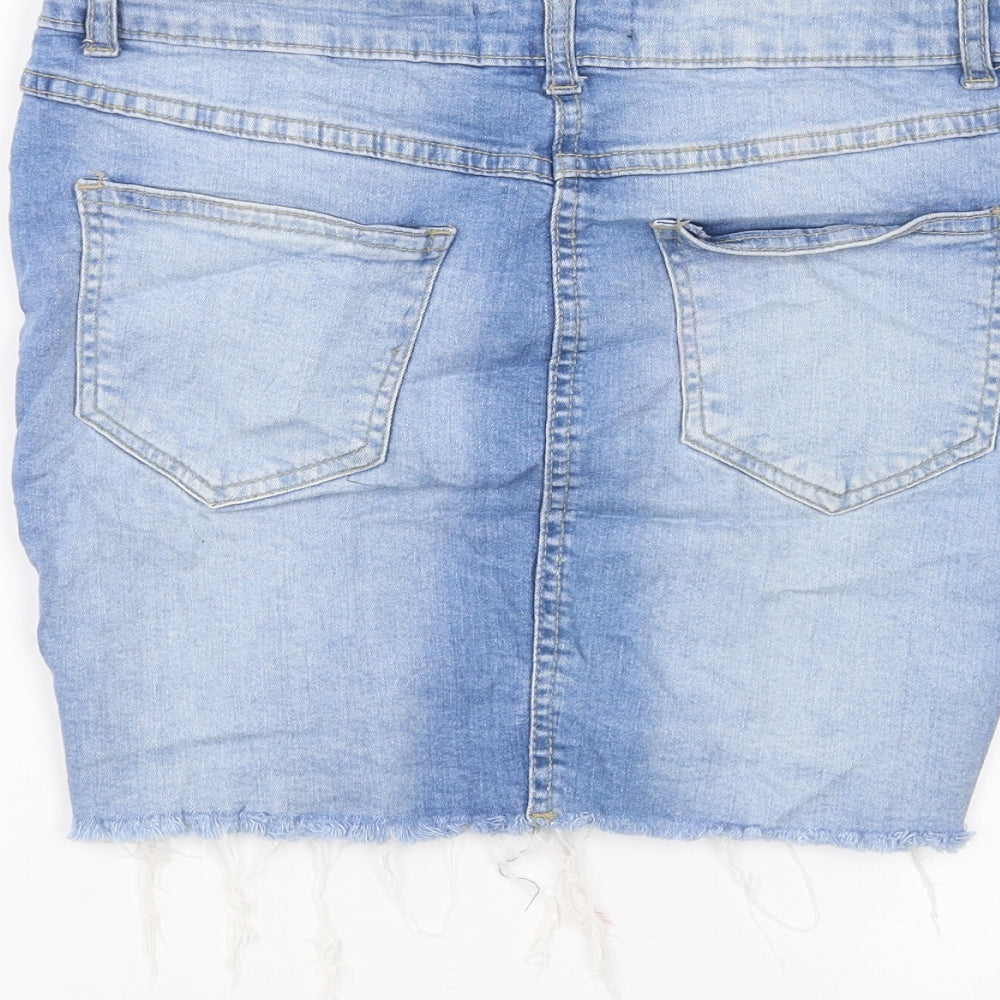 PARISIAN Womens Blue  Denim A-Line Skirt Size 10