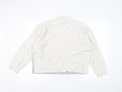 Womens UK Size L Oasis White Pullover Jumper