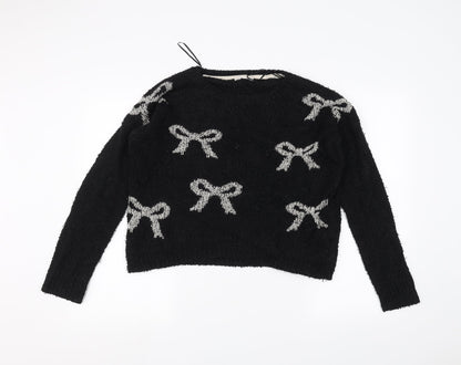 Womens UK Size 10 Love knitwear Black Pullover Jumper