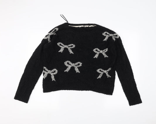 Love knitwear Womens Black   Pullover Jumper Size 10