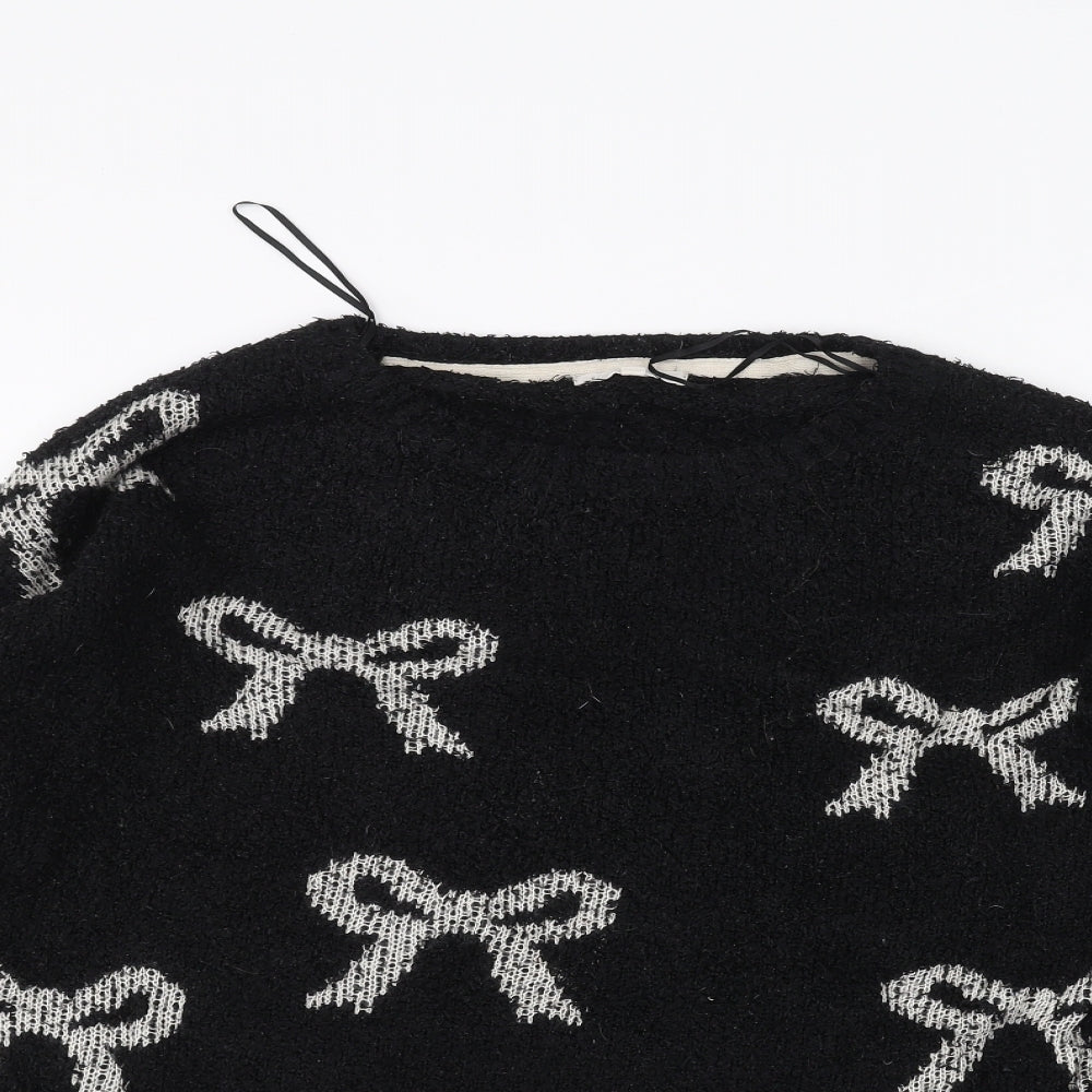 Womens UK Size 10 Love knitwear Black Pullover Jumper