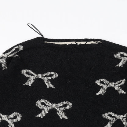 Womens UK Size 10 Love knitwear Black Pullover Jumper