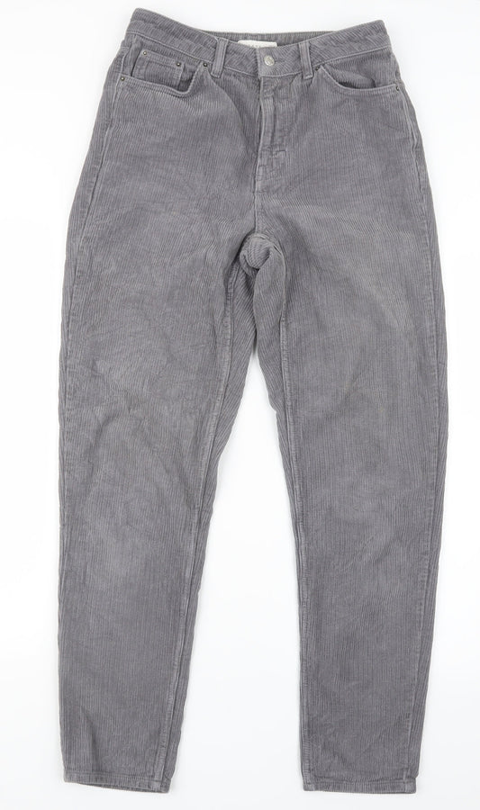 Topshop Womens Grey  Velvet Trousers  Size 27 in L29.5 in - Mom Fit