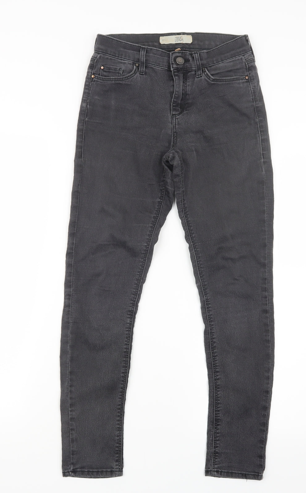 Topshop Womens Black  Denim Straight Jeans Size 25 in L26 in