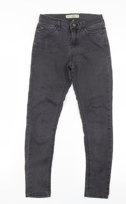 Topshop Womens Black  Denim Straight Jeans Size 25 in L26 in
