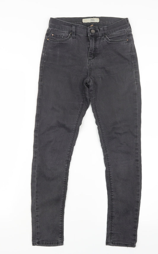 Topshop Womens Black  Denim Straight Jeans Size 25 in L26 in