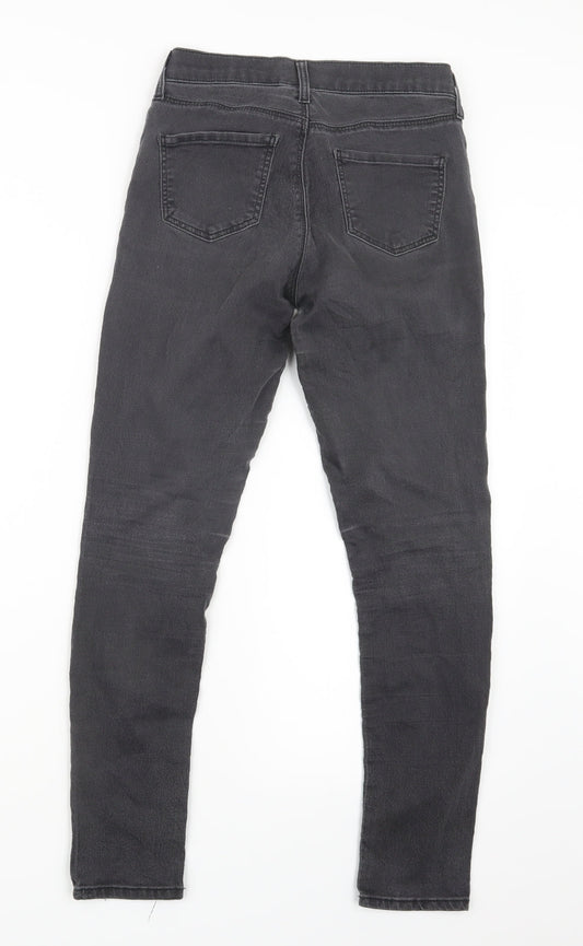 Topshop Womens Black  Denim Straight Jeans Size 25 in L26 in