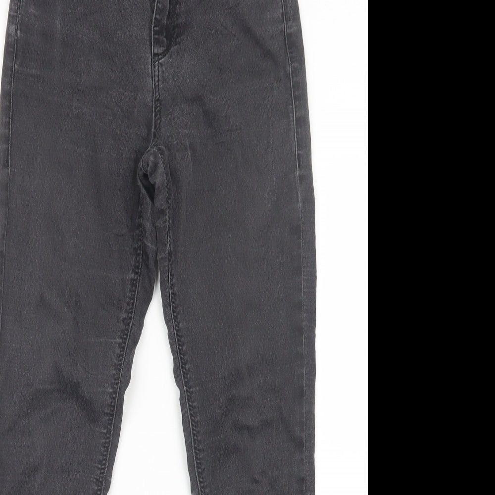 Topshop Womens Black  Denim Straight Jeans Size 25 in L26 in