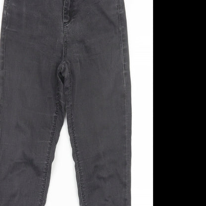 Topshop Womens Black  Denim Straight Jeans Size 25 in L26 in