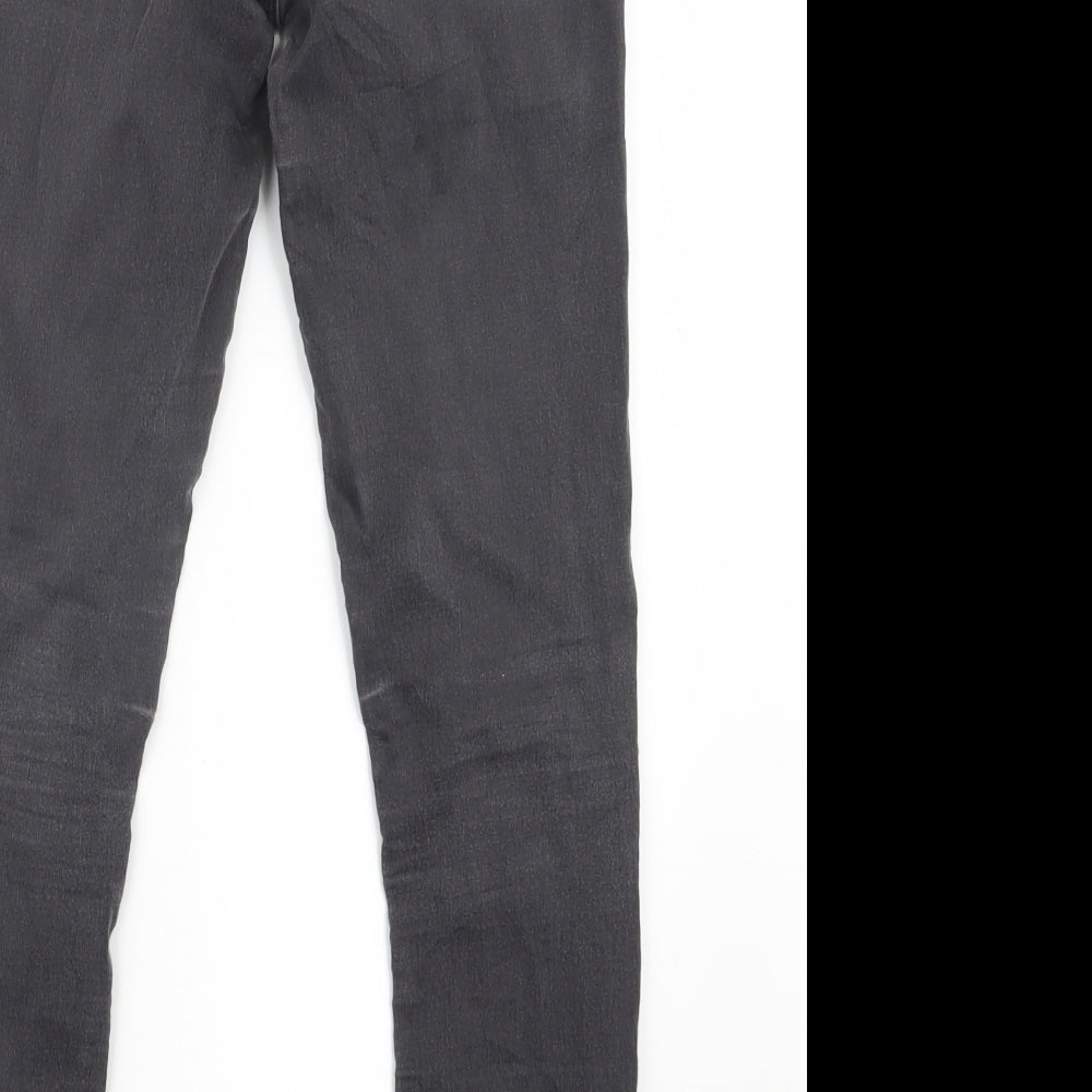 Topshop Womens Black  Denim Straight Jeans Size 25 in L26 in