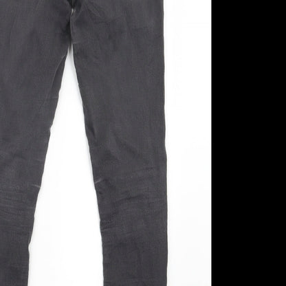 Topshop Womens Black  Denim Straight Jeans Size 25 in L26 in