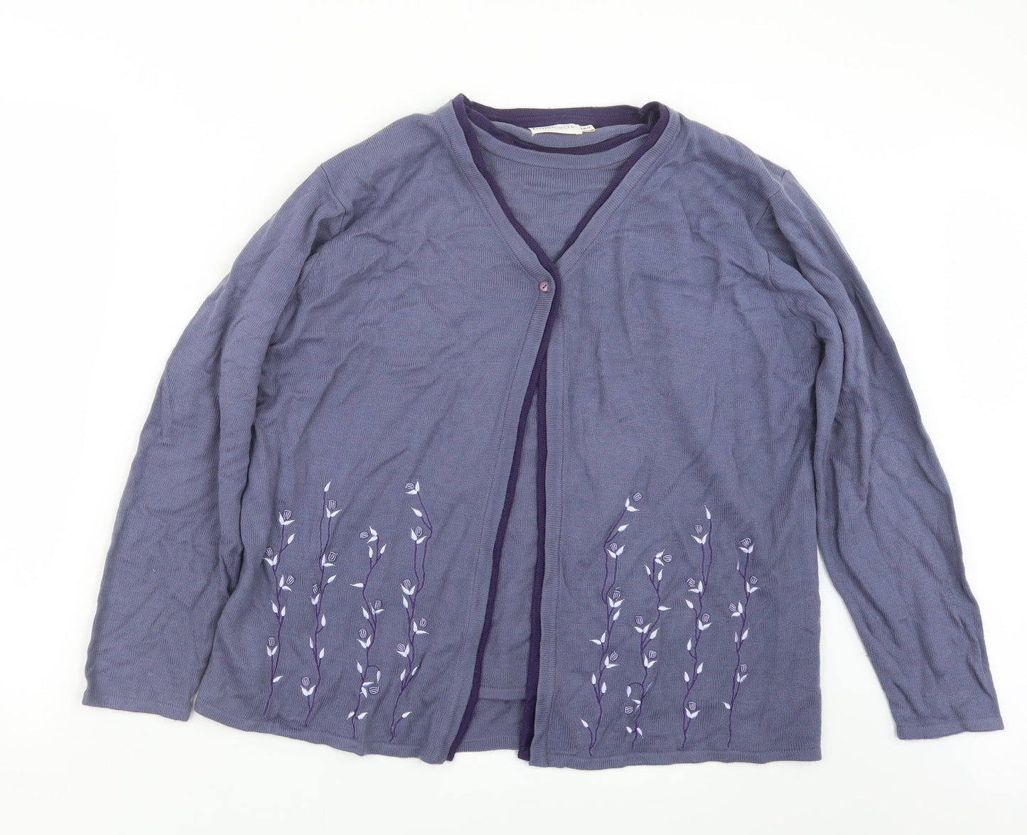 Womens UK Size M Bonmarché Purple Cardigan Jumper