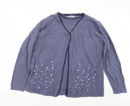 Womens UK Size M Bonmarché Purple Cardigan Jumper