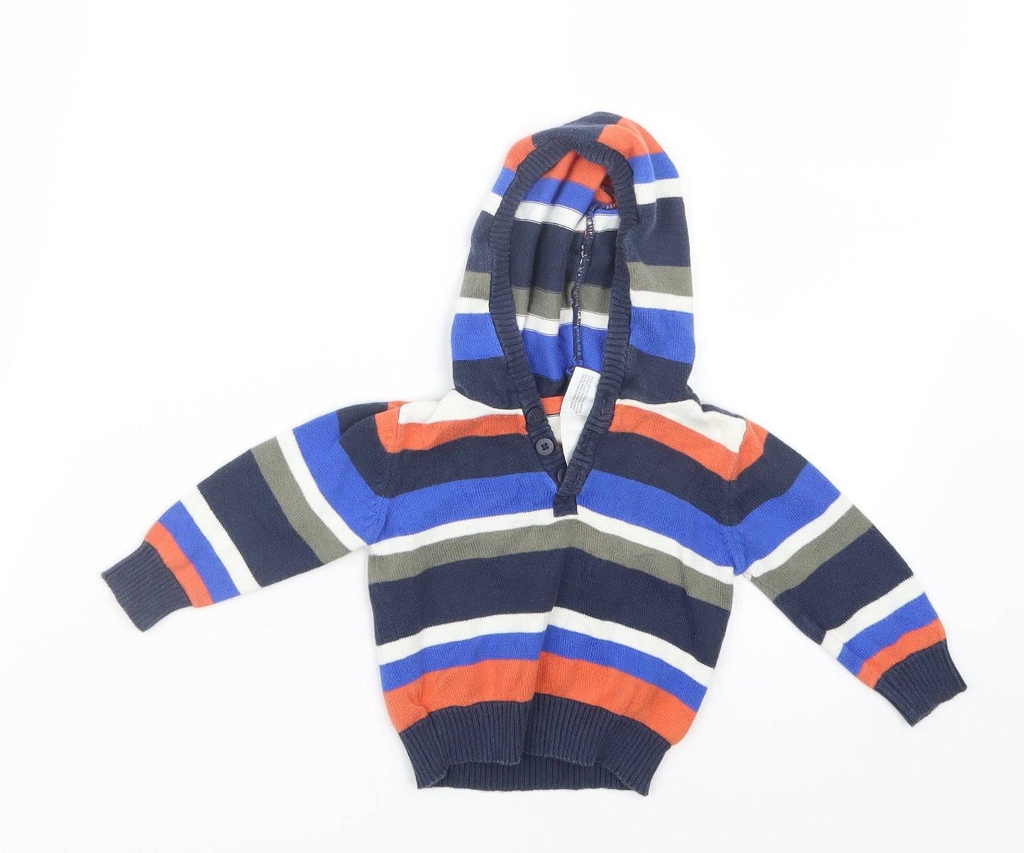C&A Boys Blue Striped Knit Pullover Jumper Size 3-6 Months