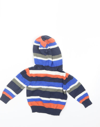 C&A Boys Blue Striped Knit Pullover Jumper Size 3-6 Months