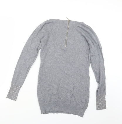 Minority Womens Grey  Knit Pullover Jumper Size S