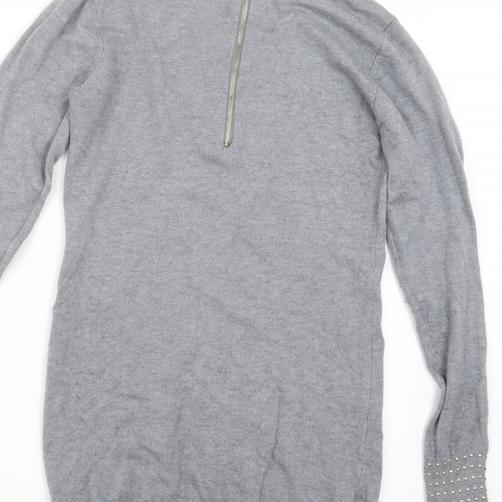 Minority Womens Grey  Knit Pullover Jumper Size S