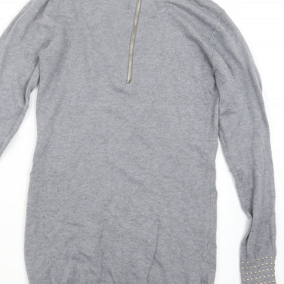 Minority Womens Grey  Knit Pullover Jumper Size S