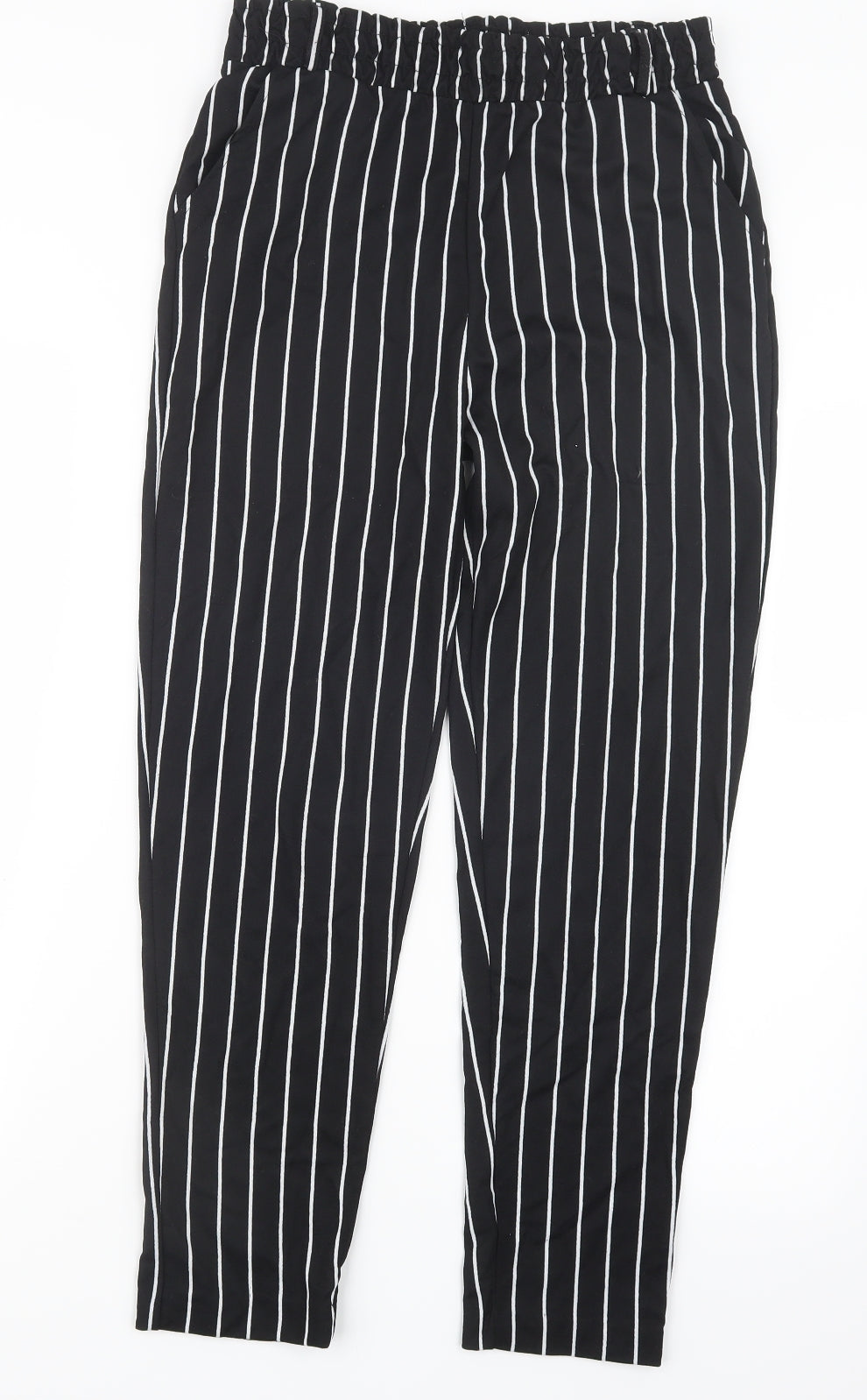 Womens UK Size L Preworn Regular Fit  Black Trousers