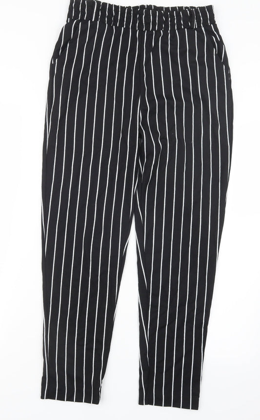 Womens UK Size L Preworn Regular Fit  Black Trousers
