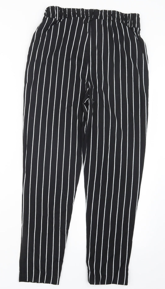 Womens UK Size L Preworn Regular Fit  Black Trousers