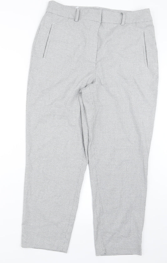 Carolina Belle Womens Grey Houndstooth  Trousers  Size 14 L25.5 in
