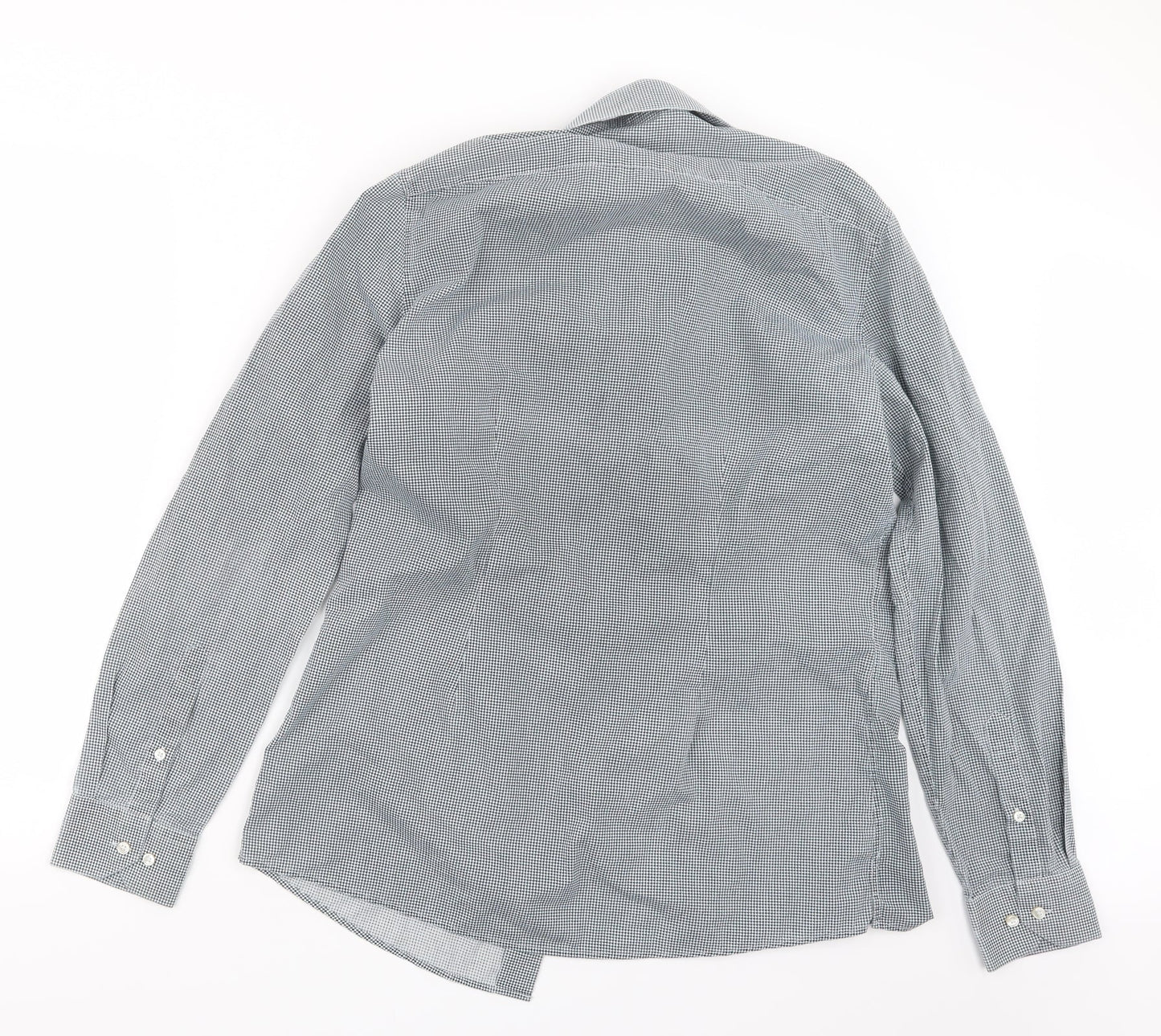 Mens UK Size 15.5 NEXT Black  Button-Up Long Sleeve Casual Shirt