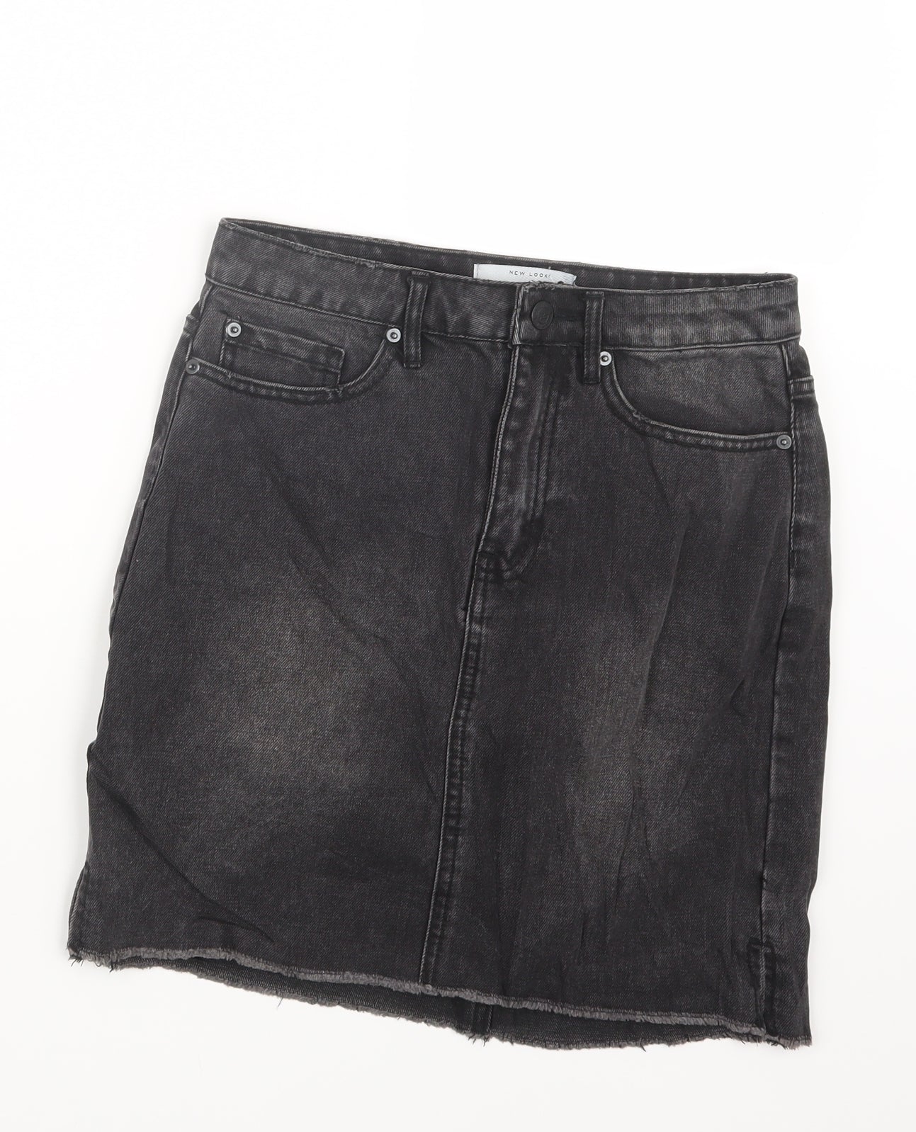 New Look Womens Black  Denim Straight & Pencil Skirt Size 6