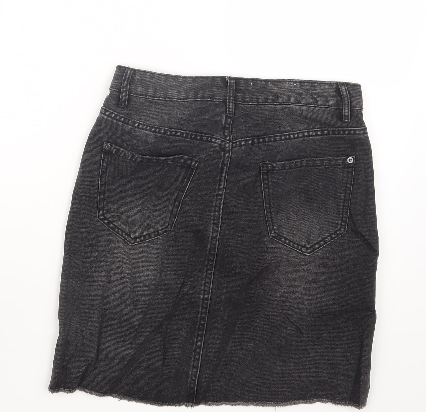 New Look Womens Black  Denim Straight & Pencil Skirt Size 6