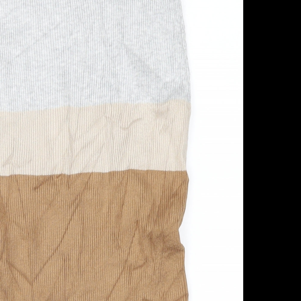 Marks and Spencer Womens Beige Striped  Straight & Pencil Skirt Size S