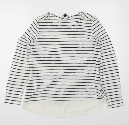 Atmosphere Womens White Striped  Pullover Jumper Size 12