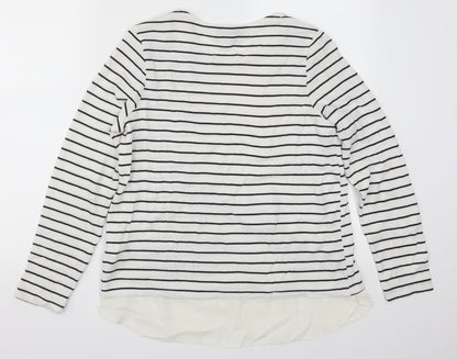 Atmosphere Womens White Striped  Pullover Jumper Size 12
