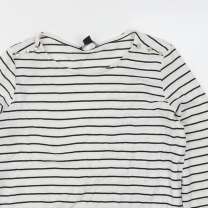 Atmosphere Womens White Striped  Pullover Jumper Size 12