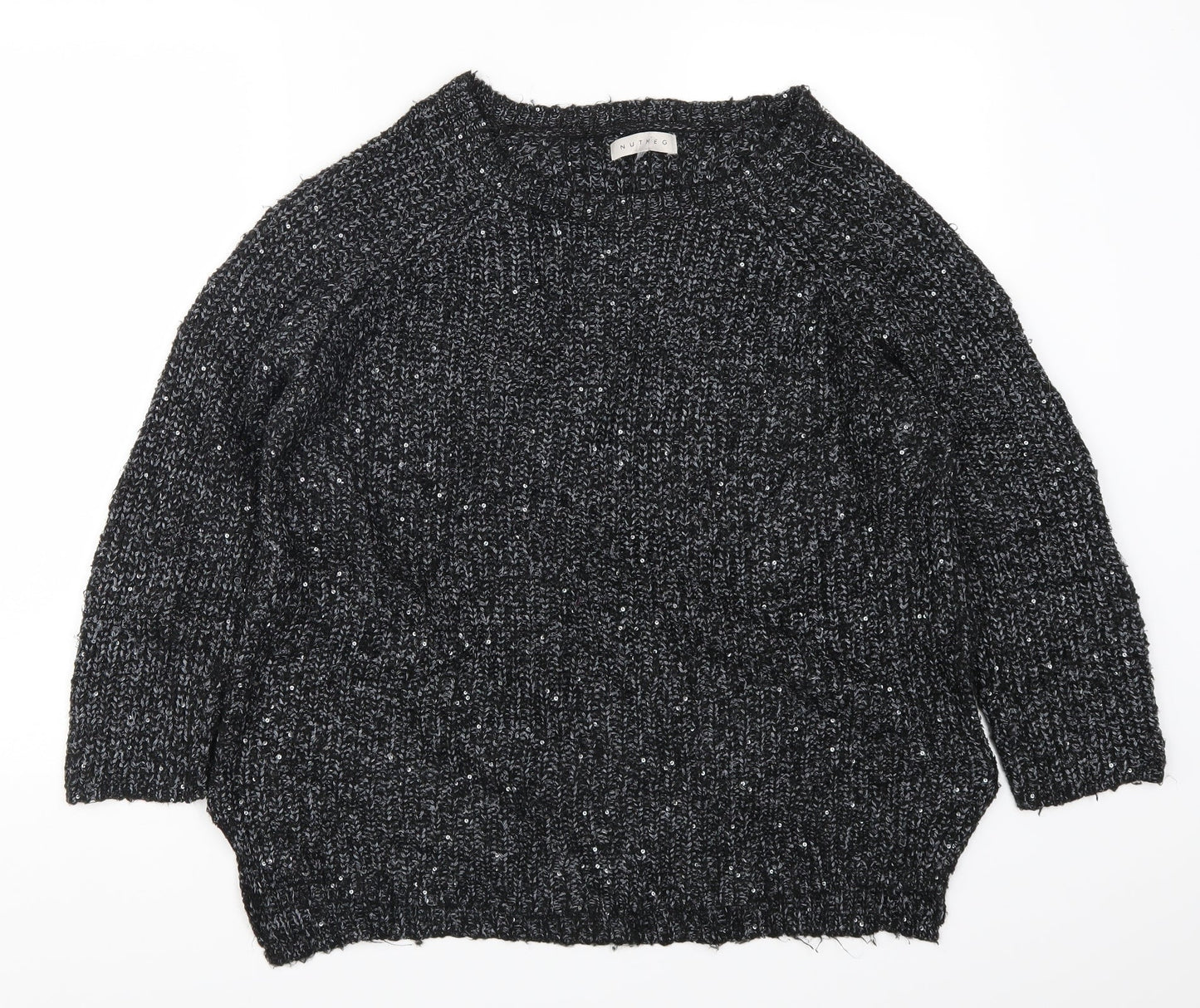 Nutmeg Womens Grey  Knit Pullover Jumper Size 14