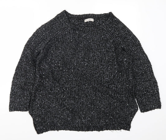 Nutmeg Womens Grey  Knit Pullover Jumper Size 14