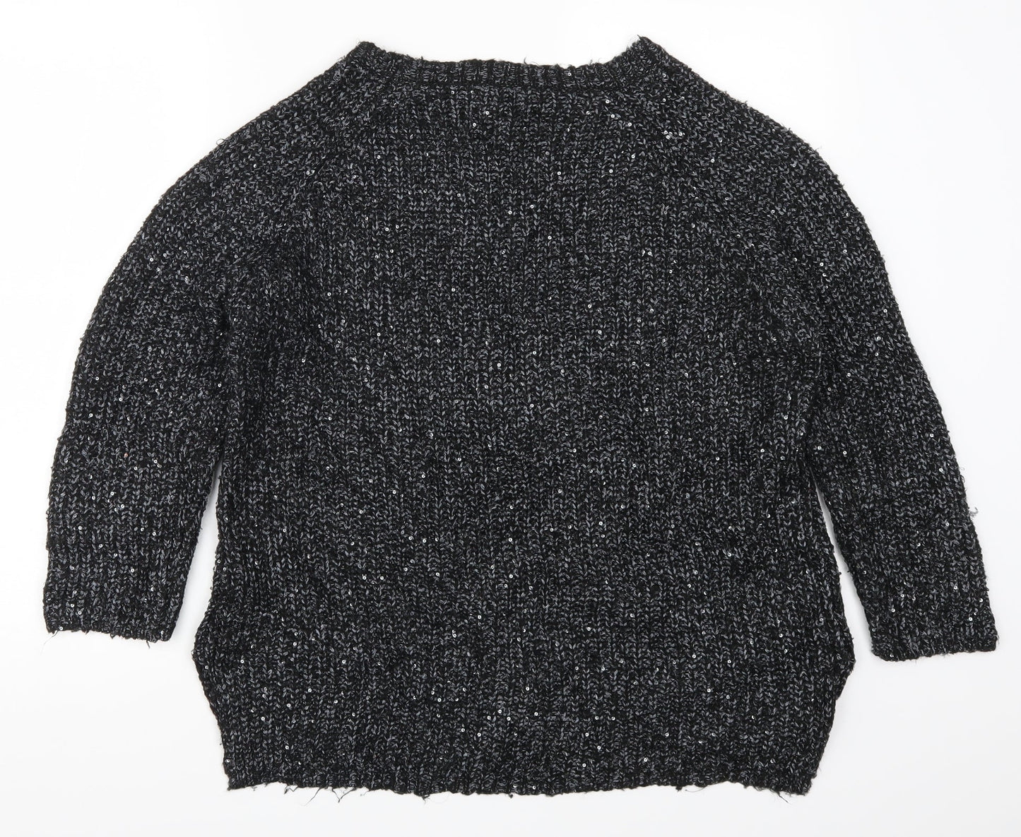 Nutmeg Womens Grey  Knit Pullover Jumper Size 14