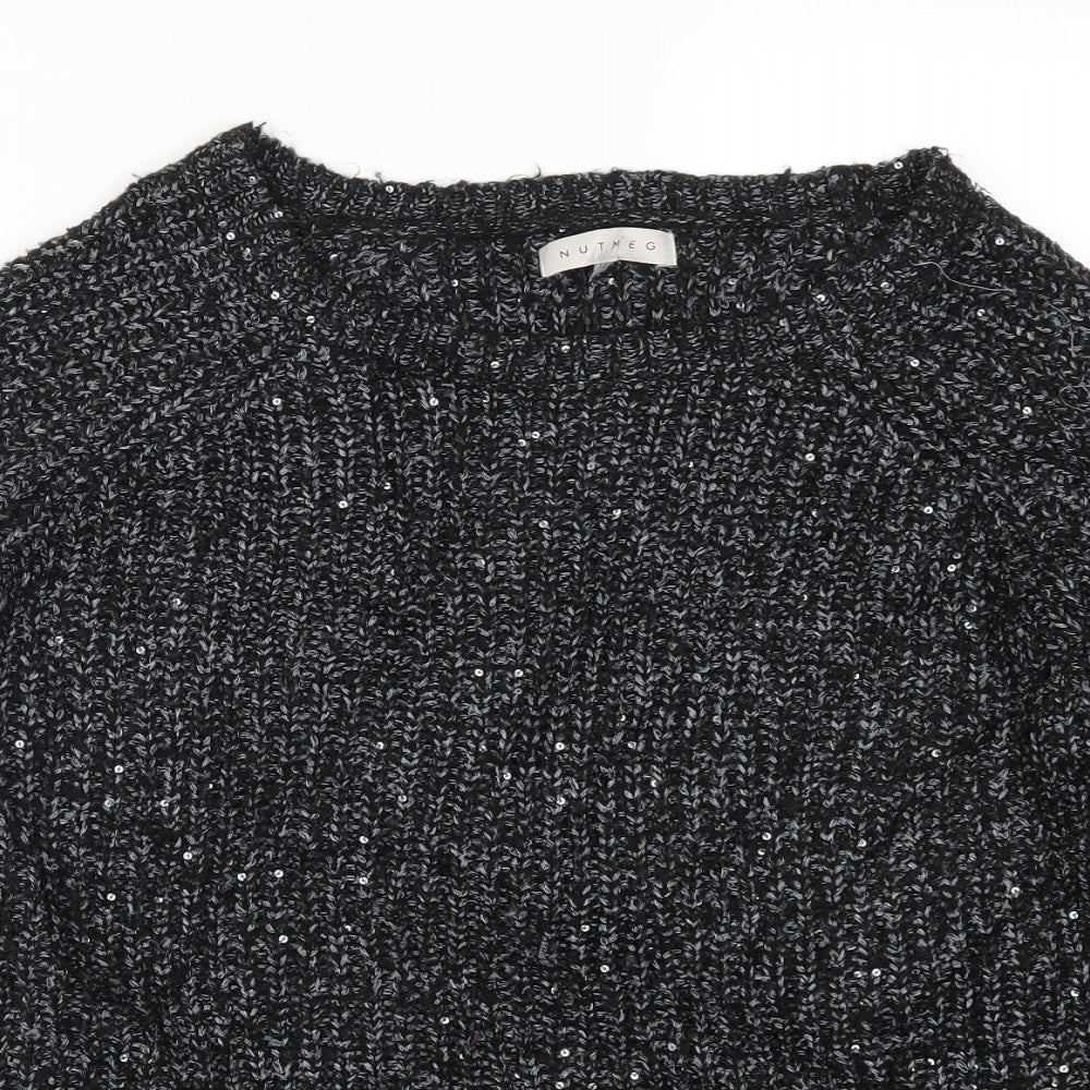 Nutmeg Womens Grey  Knit Pullover Jumper Size 14
