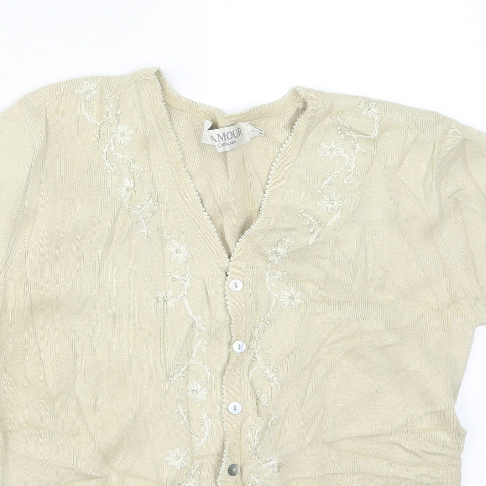 Womens UK Size S Paramour Beige Cardigan Jumper