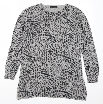 David Emanuel Womens Grey Animal Print  Pullover Jumper Size M